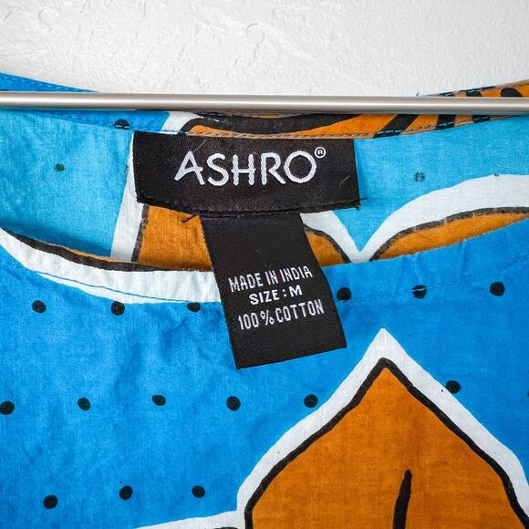 Ashro Bright Floral Blouse Medium - Picture 2 of 5